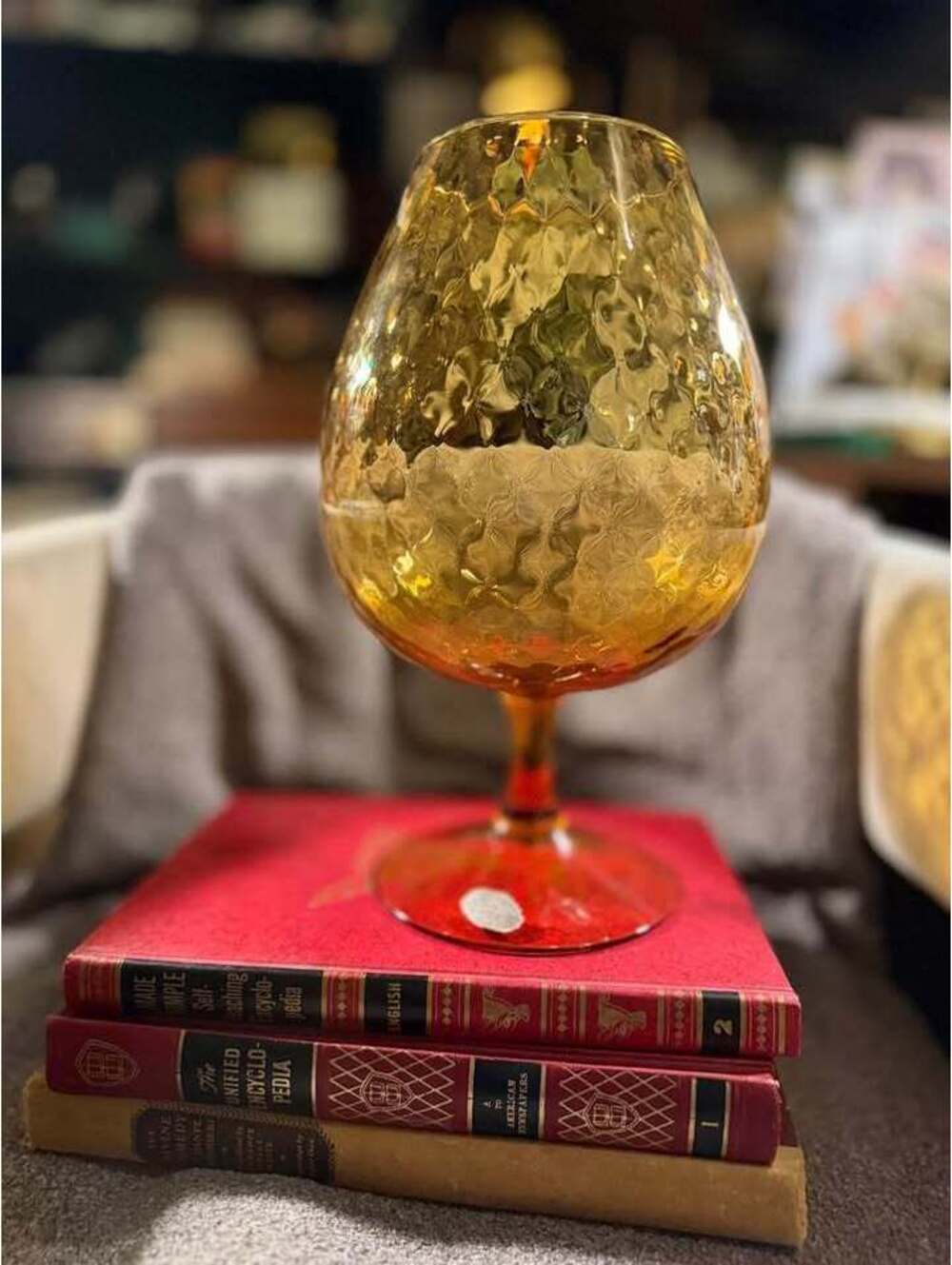Vintage Empoli Amber Glass